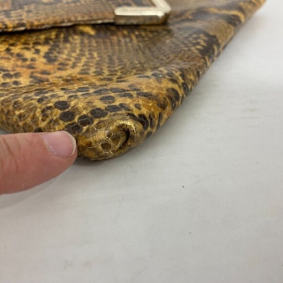 Elaine Turner Clutch Faux Snakeskin Pebbled Magnetic Closure Envelope Mobwife - Picture 6 of 16